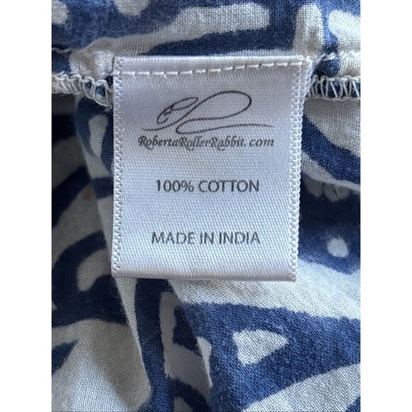 Roberta Roller Rabbit Kurta Top Blue And White Size Small - Picture 10 of 10